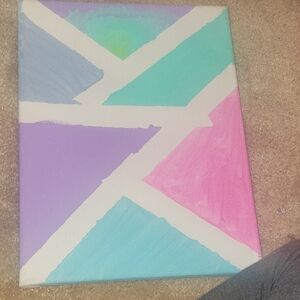 Vibrant Abstract Painting with Geometric Patterns